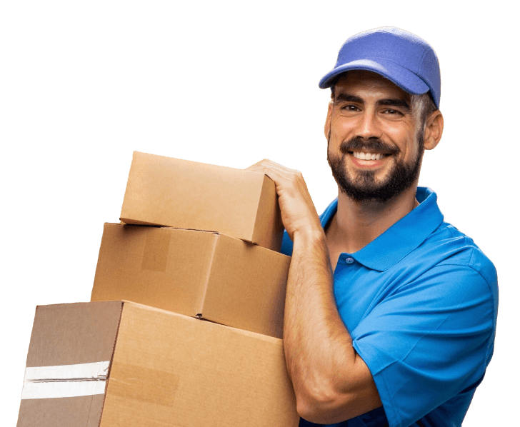 An image showing a man carrying some boxes